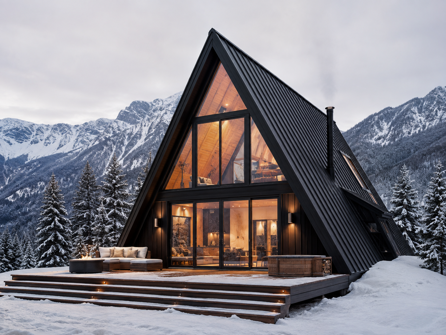 Exterior input still used to generate the Winter A-Frame concept film