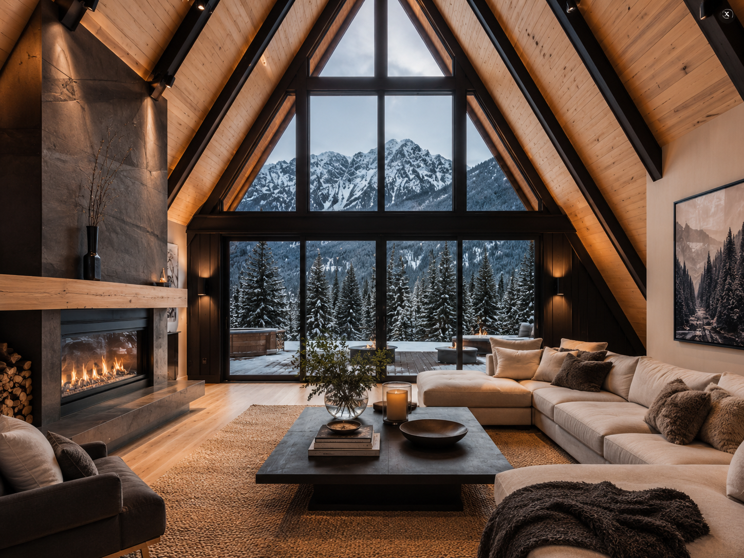 Living room input still used to generate the Winter A-Frame concept film